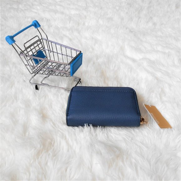 Michael Kors Fulton Zip Around Coin Case Denim - Picture 7 of 14